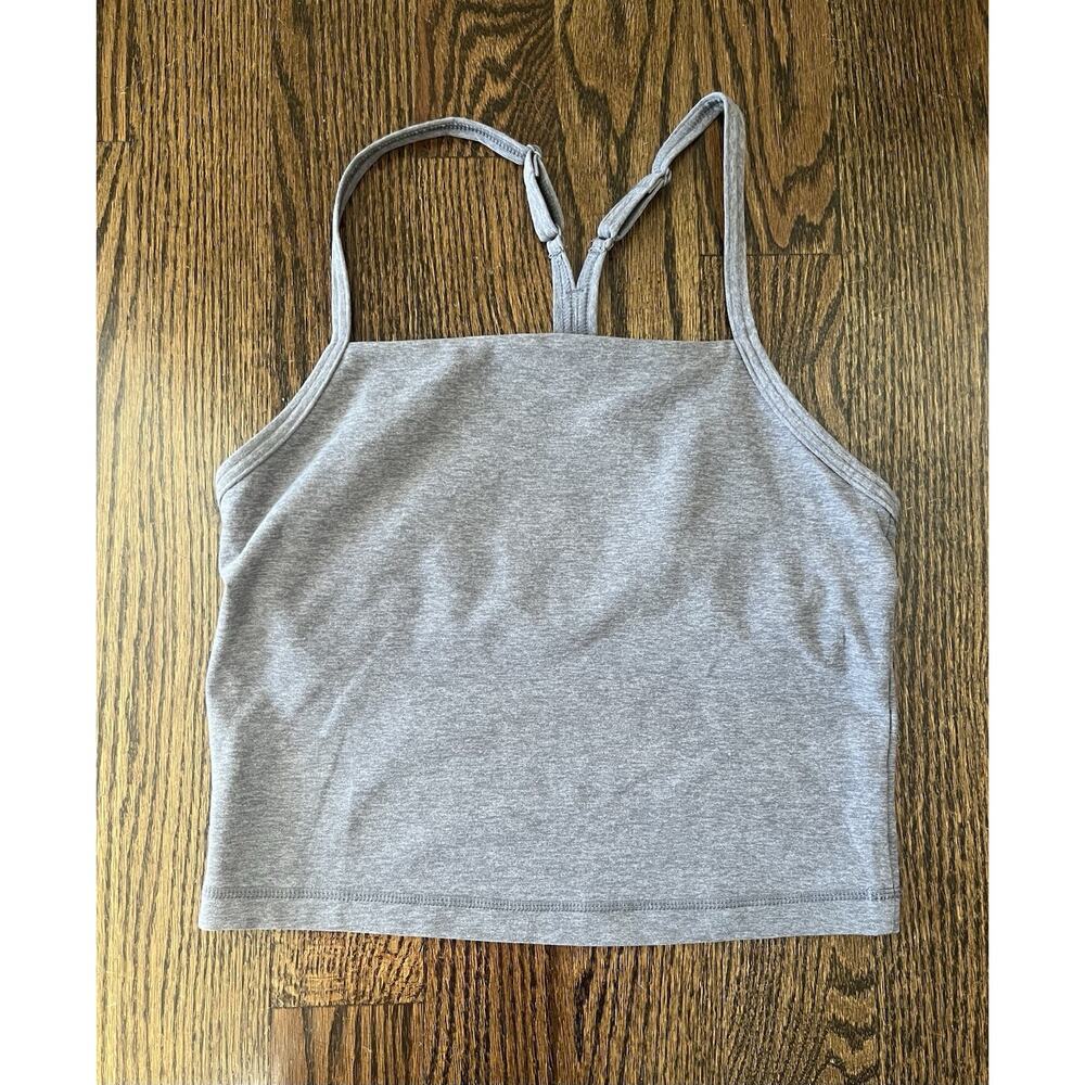 FLX women’s active crop tank top size M grey NWOT